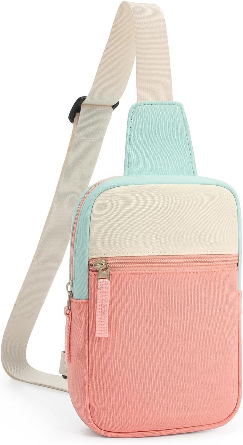 cotmcor Store Valentines Day Gifts for Kids: Fanny Pack Birthday Gift for 8 9 10 11 12 Year Old Teen Girls Trendy Stuff, Preppy Colorblock Crossbody Bag Adjustable Sling Belt Bags Purse for Travel Outdoor - Image 1
